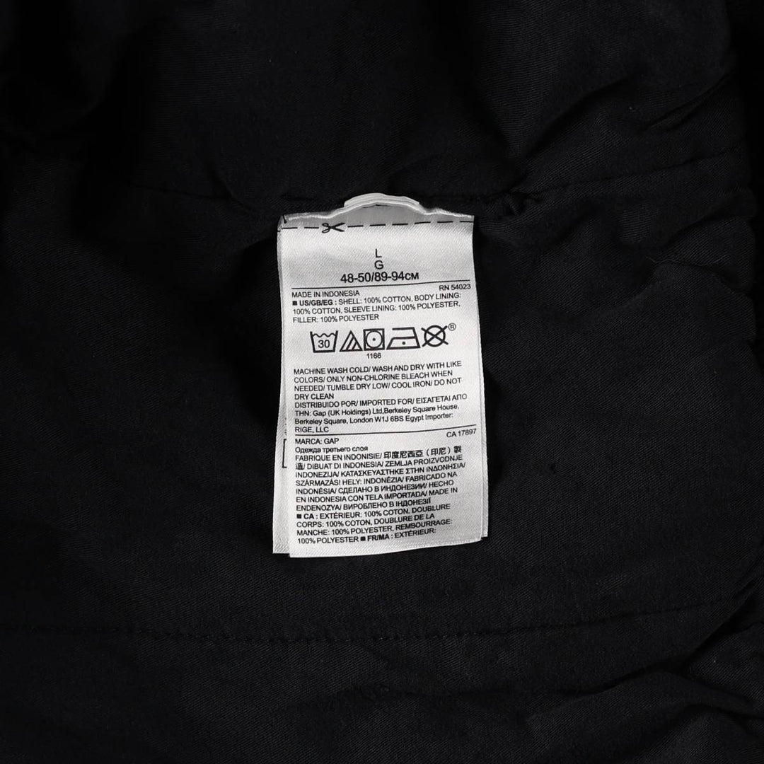 GAP Men's Padded Puffer Jacket (Size L) cotton navy blue type Vintage Second Hand