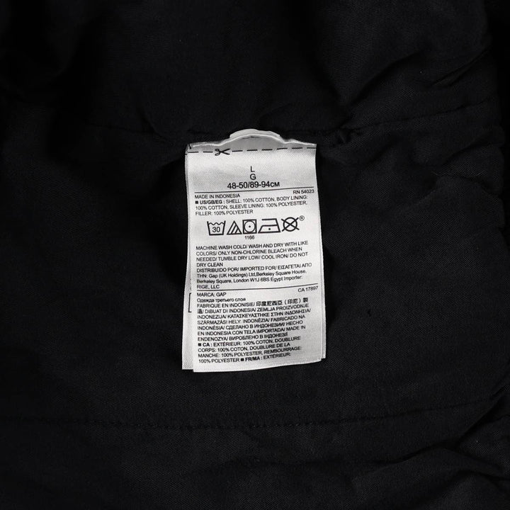 GAP Men's Padded Puffer Jacket (Size L) cotton navy blue type Vintage Second Hand