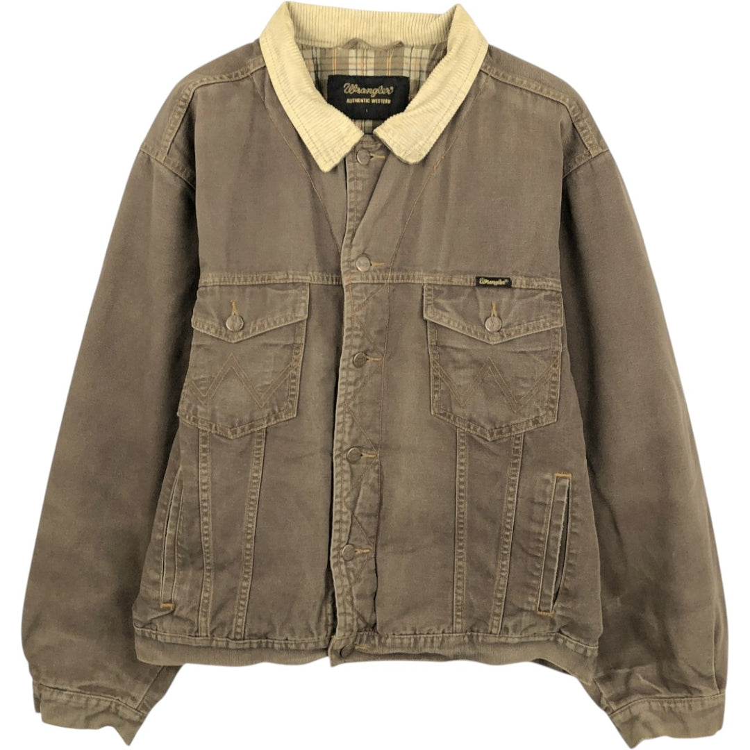 Wrangler AUTHENTIC WESTERN Insulated Duck Work Jacket, Men's Size L (approx.) cotton brown type Vintage Second Hand