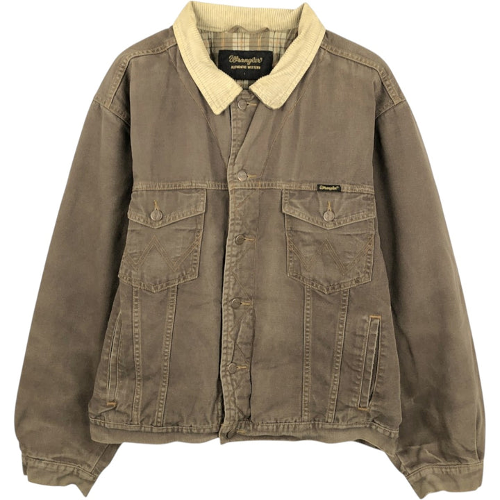 Wrangler AUTHENTIC WESTERN Insulated Duck Work Jacket, Men's Size L (approx.) cotton brown type Vintage Second Hand