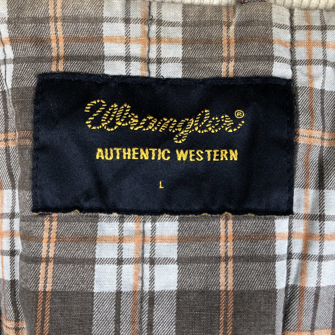 Wrangler AUTHENTIC WESTERN Insulated Duck Work Jacket, Men's Size L (approx.) cotton brown type Vintage Second Hand