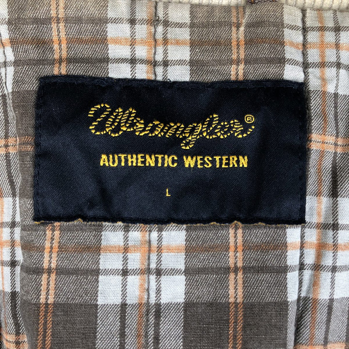 Wrangler AUTHENTIC WESTERN Insulated Duck Work Jacket, Men's Size L (approx.) cotton brown type Vintage Second Hand