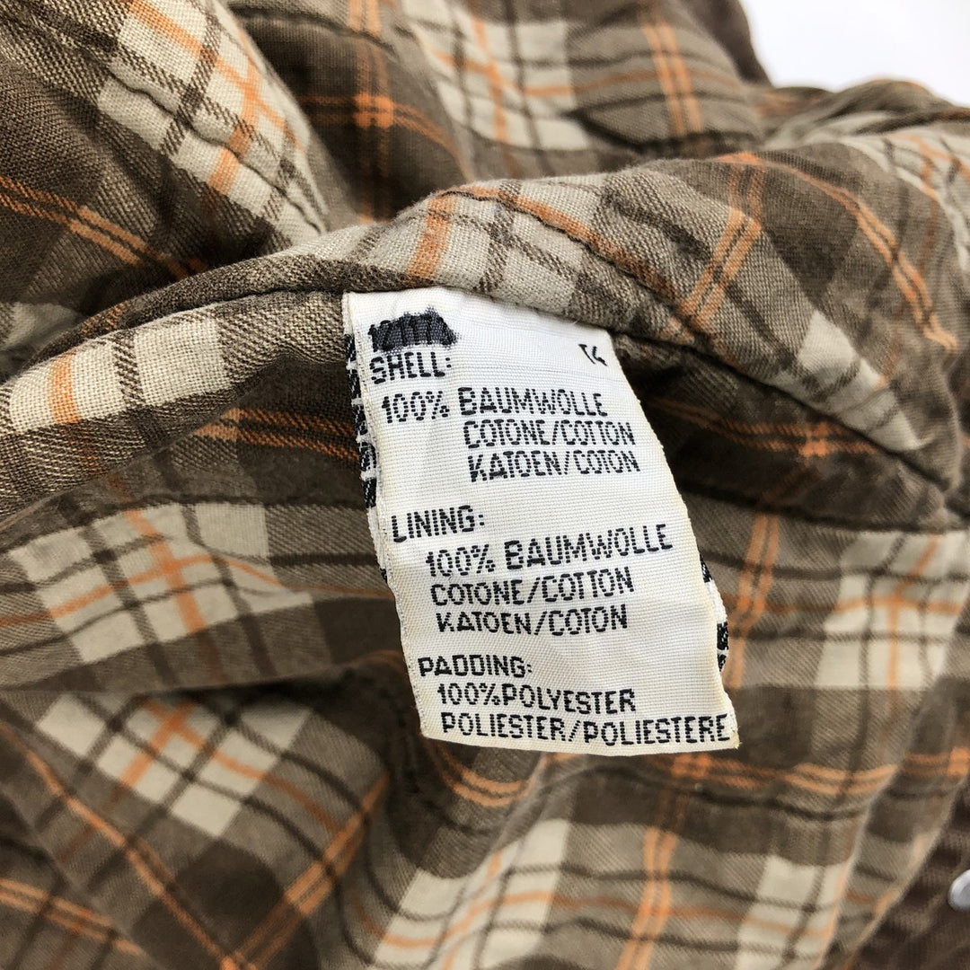 Wrangler AUTHENTIC WESTERN Insulated Duck Work Jacket, Men's Size L (approx.) cotton brown type Vintage Second Hand