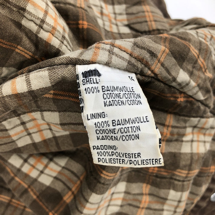 Wrangler AUTHENTIC WESTERN Insulated Duck Work Jacket, Men's Size L (approx.) cotton brown type Vintage Second Hand