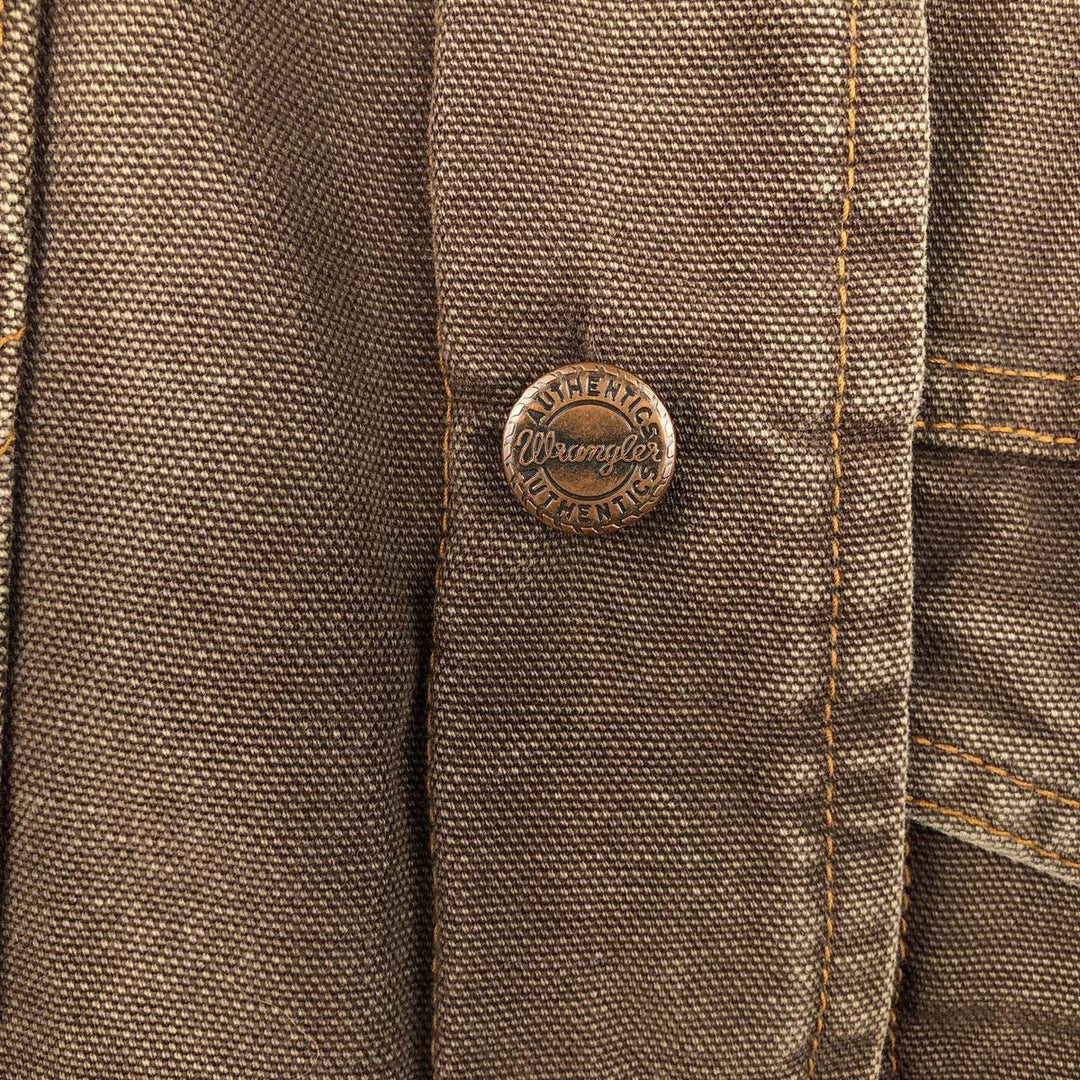 Wrangler AUTHENTIC WESTERN Insulated Duck Work Jacket, Men's Size L (approx.) cotton brown type Vintage Second Hand