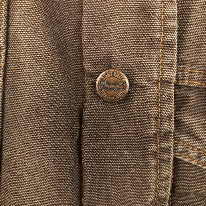 Wrangler AUTHENTIC WESTERN Insulated Duck Work Jacket, Men's Size L (approx.) cotton brown type Vintage Second Hand