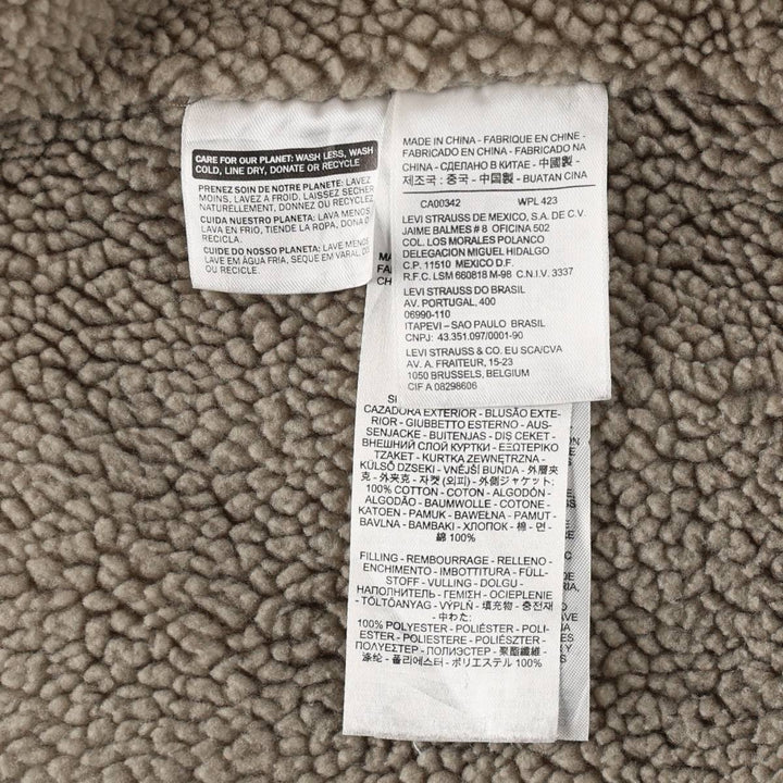 Levi's padded fleece jacket, men's size XL. cotton gray type Vintage Second Hand