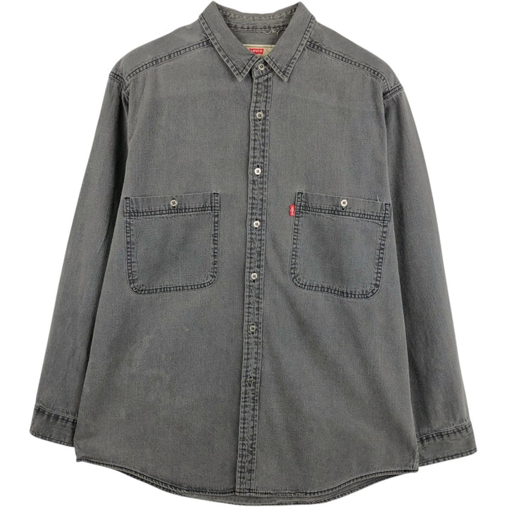 Levi's long sleeve denim shirt, men's size L cotton Charcoal Vintage Second Hand