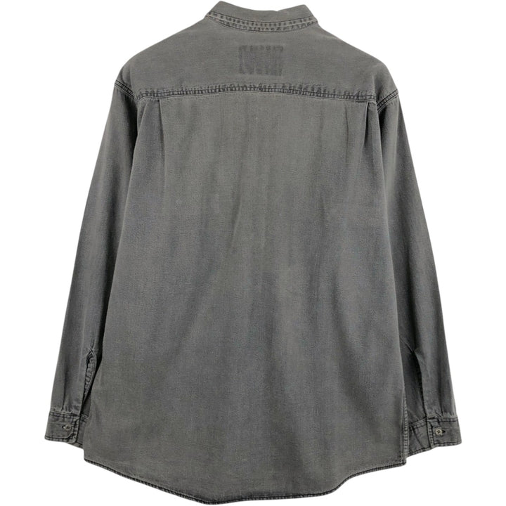 Levi's long sleeve denim shirt, men's size L cotton Charcoal Vintage Second Hand