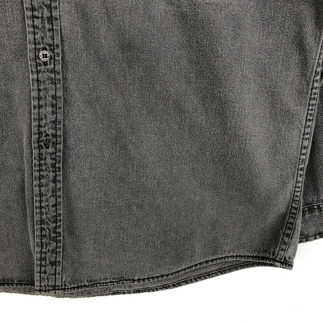 Levi's long sleeve denim shirt, men's size L cotton Charcoal Vintage Second Hand