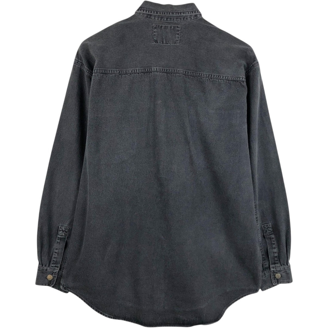Levi's RED TAB Long-Sleeve Black Denim Shirt, Men's Size M (approx.) cotton black type Vintage Second Hand