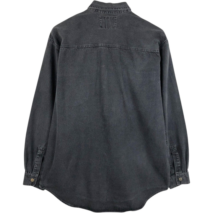 Levi's RED TAB Long-Sleeve Black Denim Shirt, Men's Size M (approx.) cotton black type Vintage Second Hand