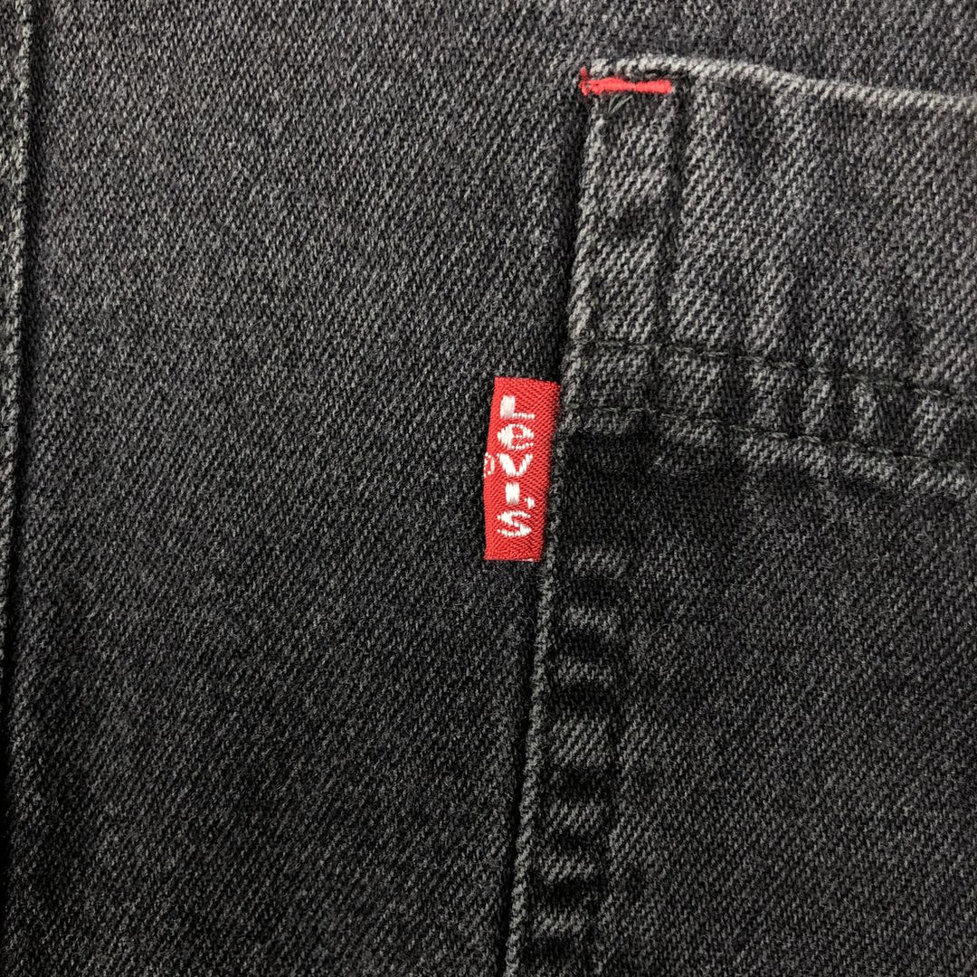 Levi's RED TAB Long-Sleeve Black Denim Shirt, Men's Size M (approx.) cotton black type Vintage Second Hand