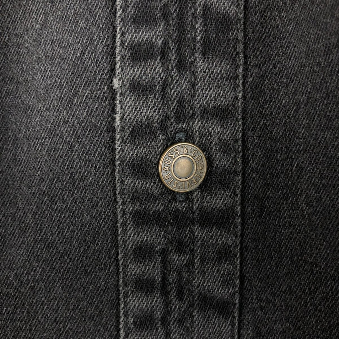 Levi's RED TAB Long-Sleeve Black Denim Shirt, Men's Size M (approx.) cotton black type Vintage Second Hand