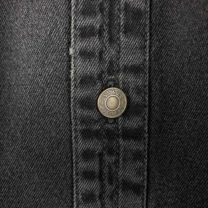 Levi's RED TAB Long-Sleeve Black Denim Shirt, Men's Size M (approx.) cotton black type Vintage Second Hand