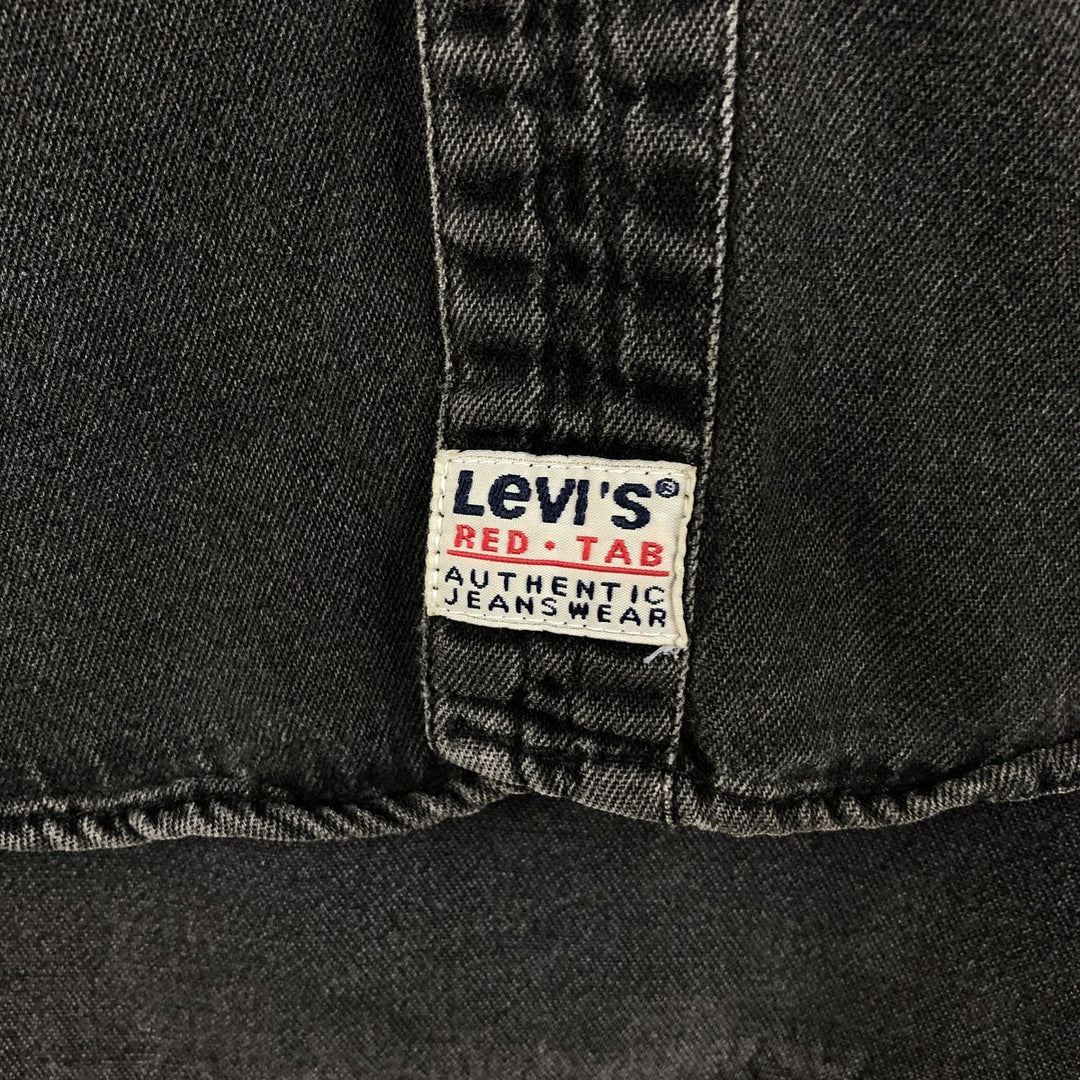 Levi's RED TAB Long-Sleeve Black Denim Shirt, Men's Size L (approx.) cotton black type Vintage Second Hand