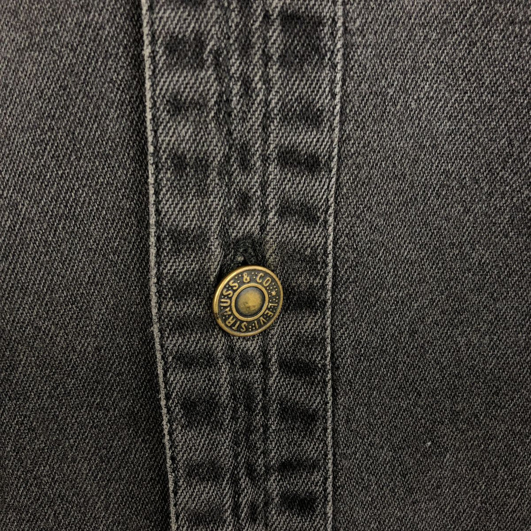 Levi's RED TAB Long-Sleeve Black Denim Shirt, Men's Size L (approx.) cotton black type Vintage Second Hand
