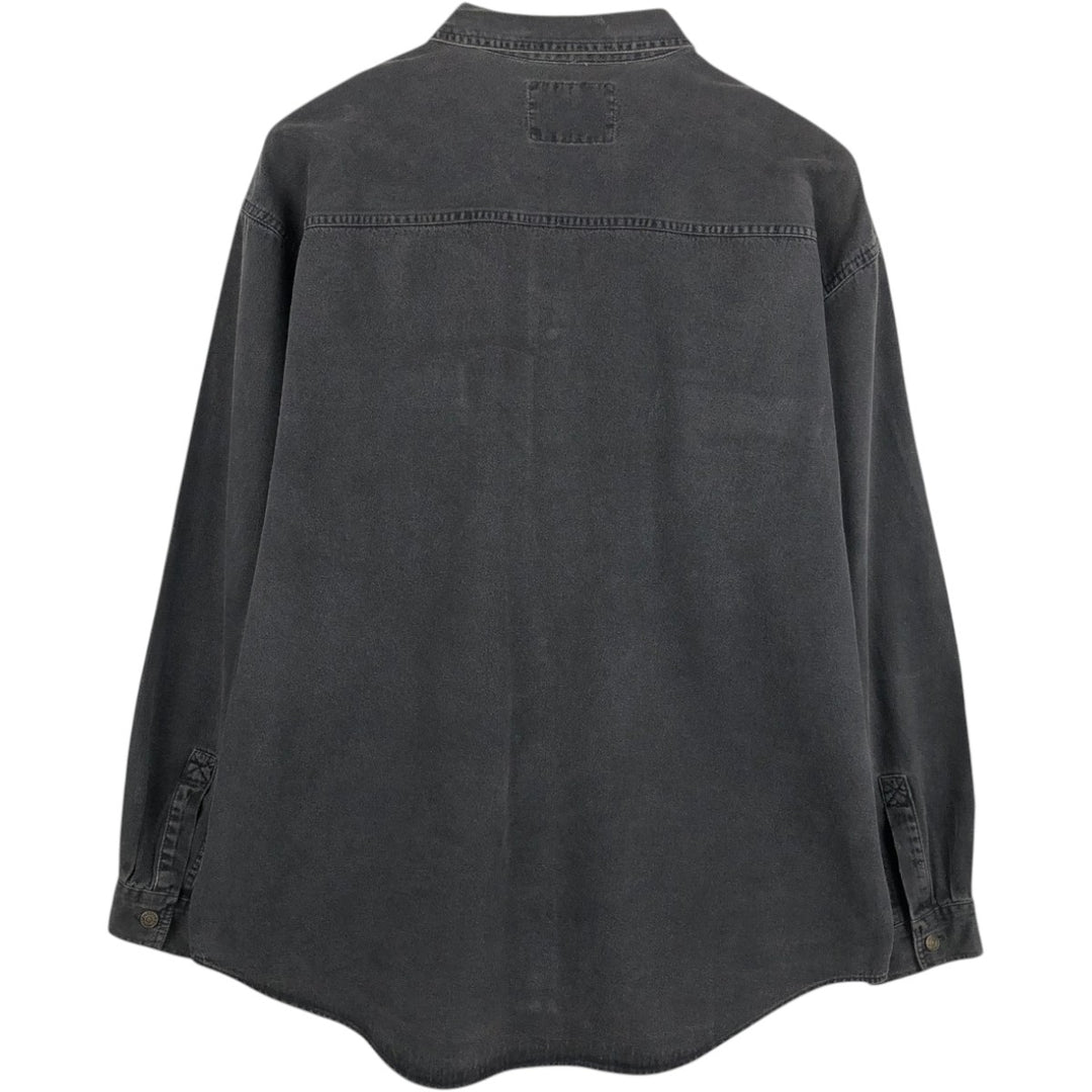 Levi's Red Tab Long Sleeve Black Denim Shirt, Men's Size XL cotton black type Vintage Second Hand