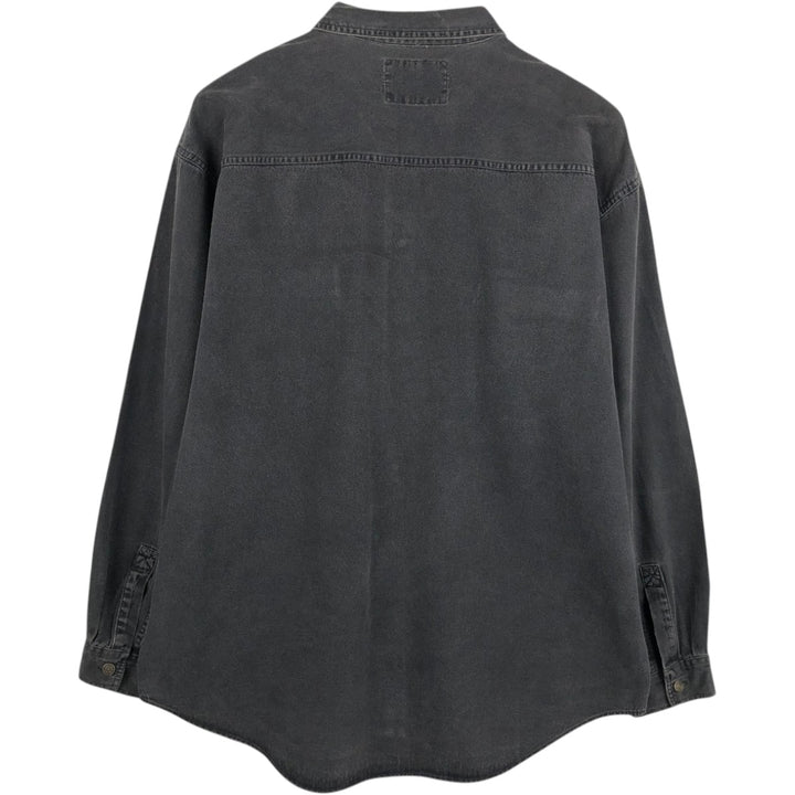 Levi's Red Tab Long Sleeve Black Denim Shirt, Men's Size XL cotton black type Vintage Second Hand