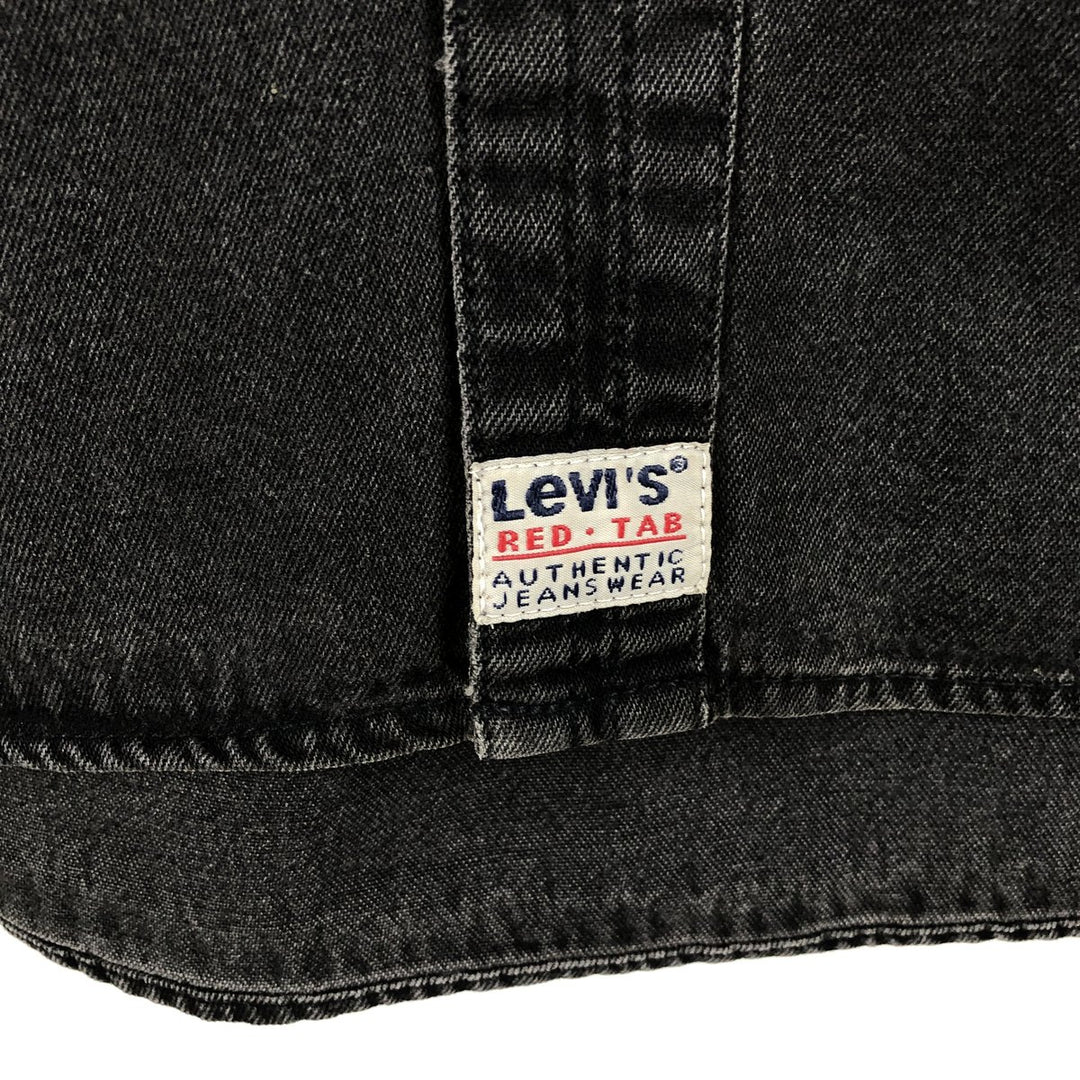 Levi's Red Tab Long Sleeve Black Denim Shirt, Men's Size XL cotton black type Vintage Second Hand