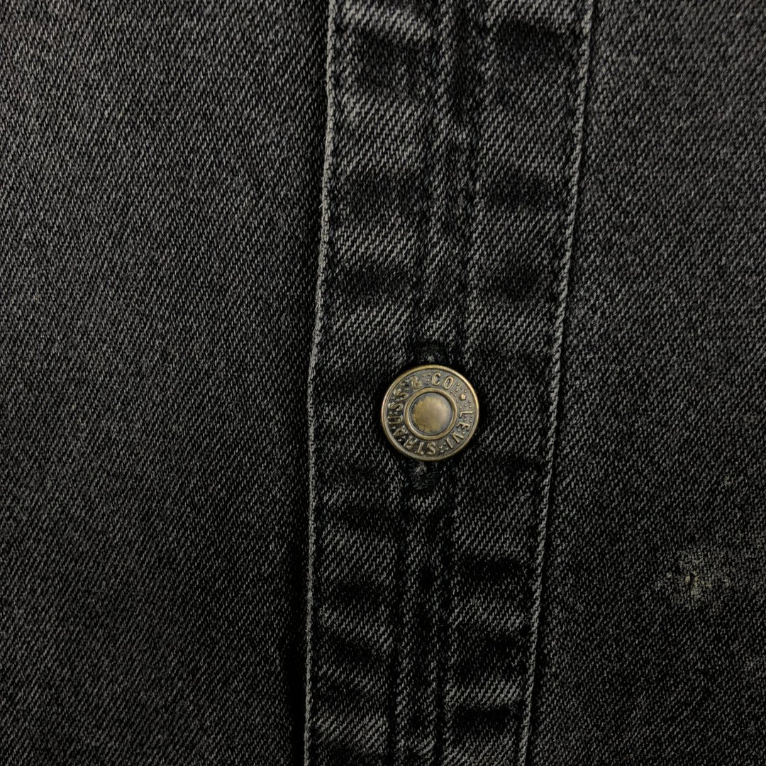 Levi's Red Tab Long Sleeve Black Denim Shirt, Men's Size XL cotton black type Vintage Second Hand