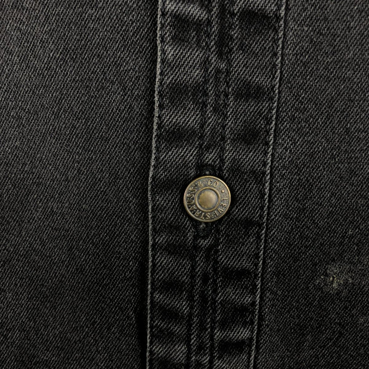 Levi's Red Tab Long Sleeve Black Denim Shirt, Men's Size XL cotton black type Vintage Second Hand