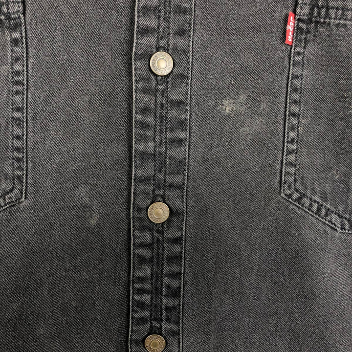 Levi's Red Tab Long Sleeve Black Denim Shirt, Men's Size XL cotton black type Vintage Second Hand