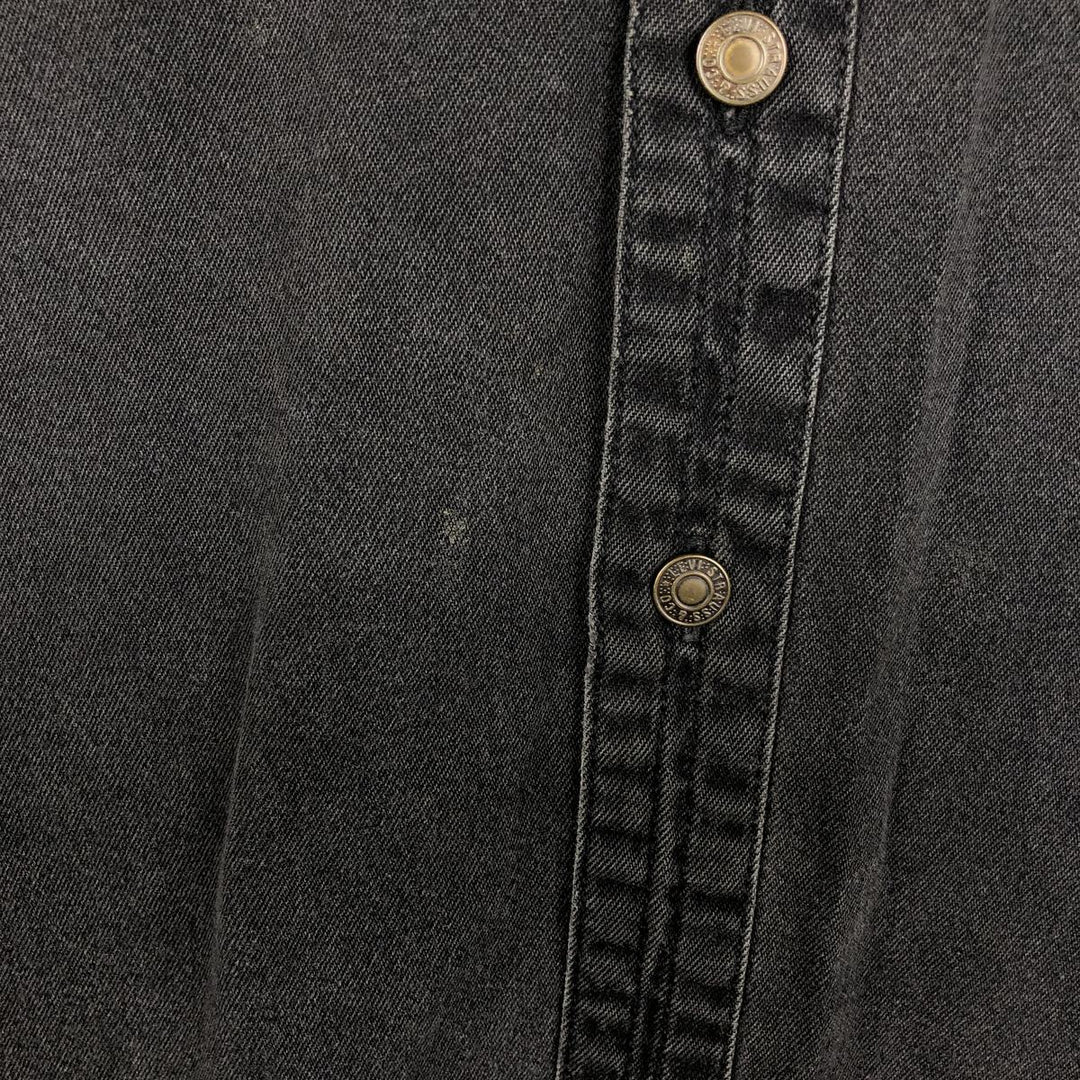 Levi's Red Tab Long Sleeve Black Denim Shirt, Men's Size XL cotton black type Vintage Second Hand