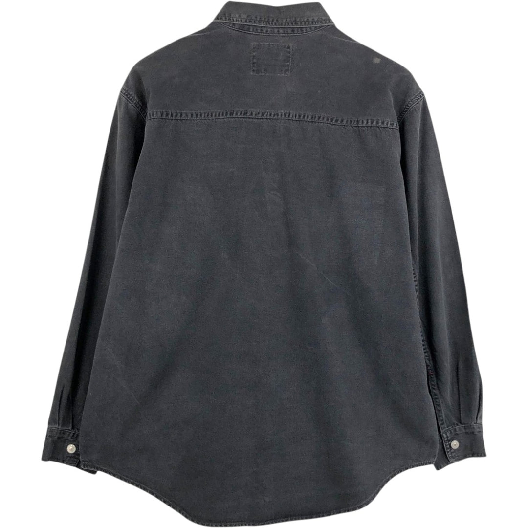 90'S Levi's RED TAB Long-Sleeve Black Denim Shirt, Men's Size L (approx.), Vintage cotton black type Vintage Second Hand