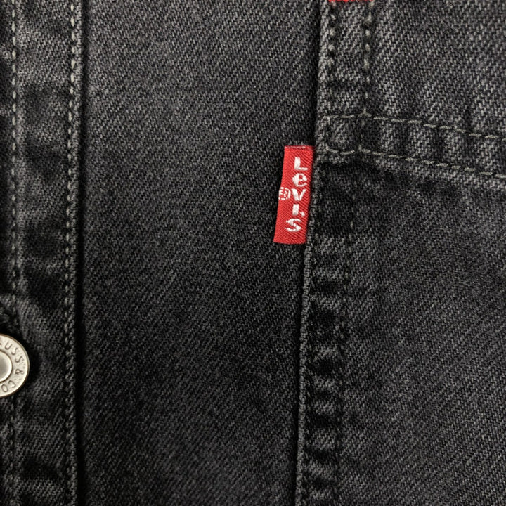 90'S Levi's RED TAB Long-Sleeve Black Denim Shirt, Men's Size L (approx.), Vintage cotton black type Vintage Second Hand