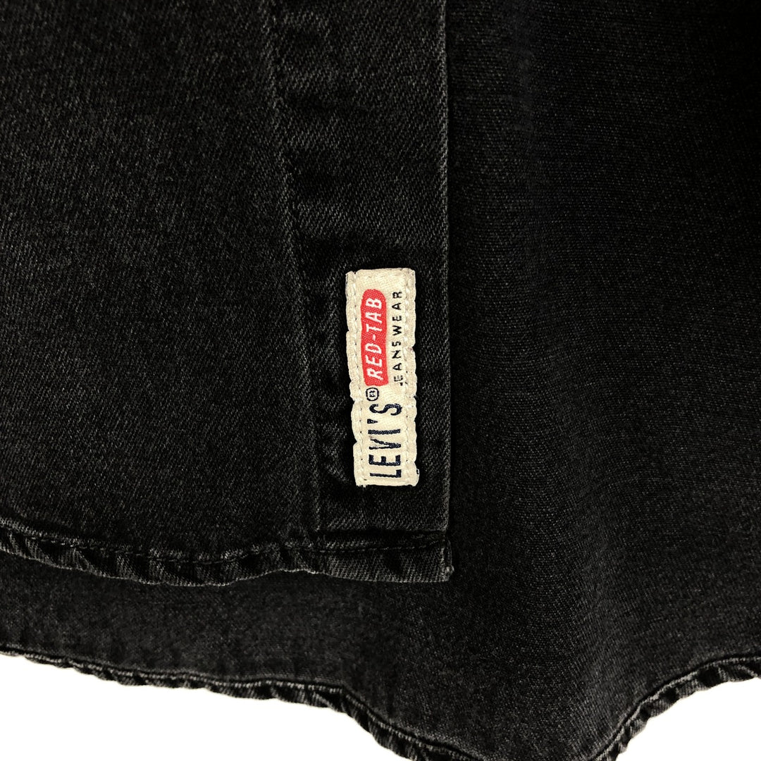 90'S Levi's RED TAB Long-Sleeve Black Denim Shirt, Men's Size L (approx.), Vintage cotton black type Vintage Second Hand