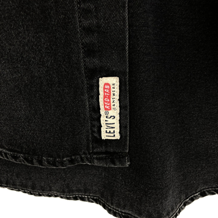 90'S Levi's RED TAB Long-Sleeve Black Denim Shirt, Men's Size L (approx.), Vintage cotton black type Vintage Second Hand