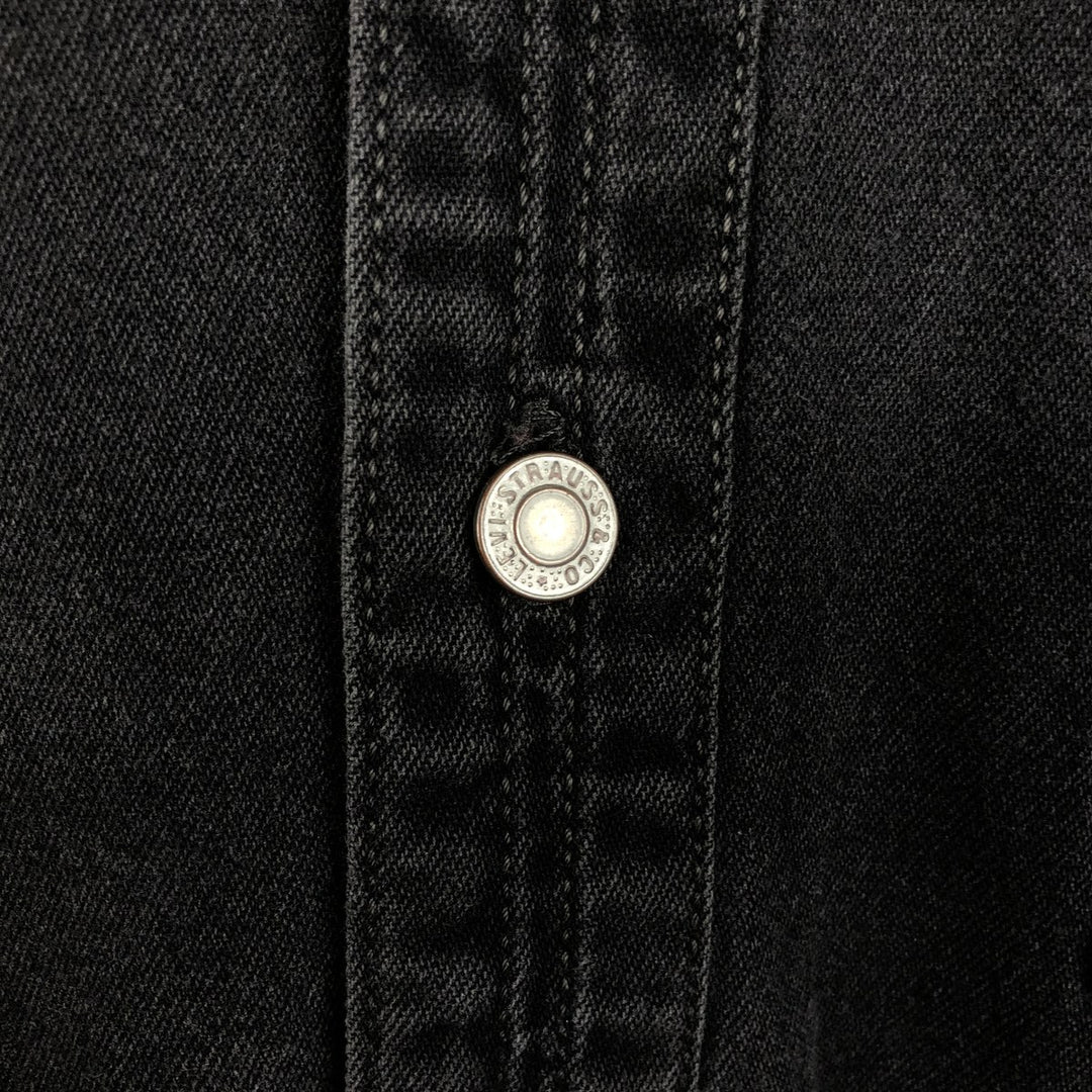 90'S Levi's RED TAB Long-Sleeve Black Denim Shirt, Men's Size L (approx.), Vintage cotton black type Vintage Second Hand
