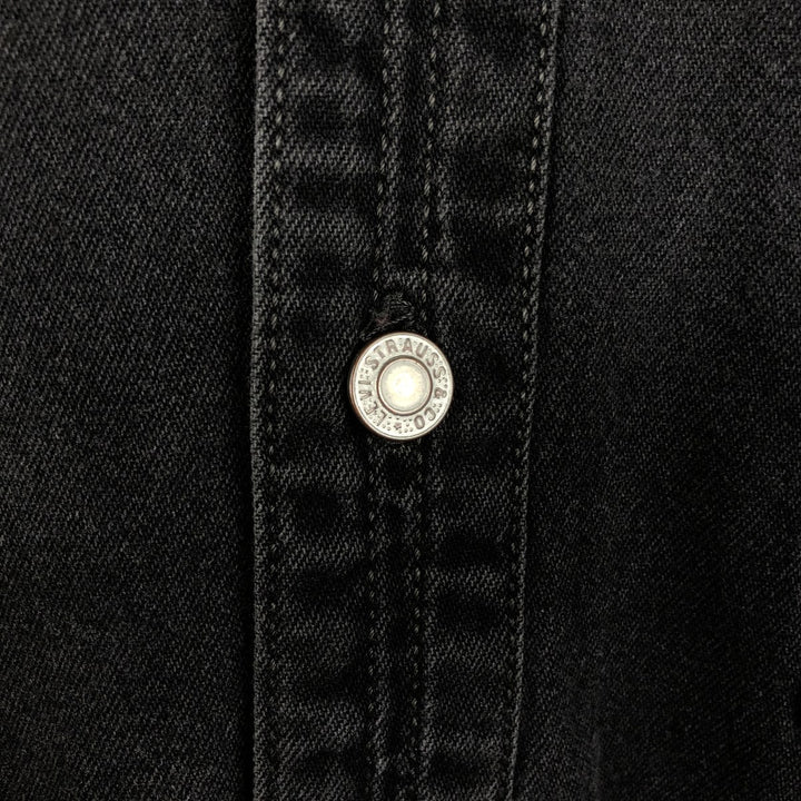 90'S Levi's RED TAB Long-Sleeve Black Denim Shirt, Men's Size L (approx.), Vintage cotton black type Vintage Second Hand