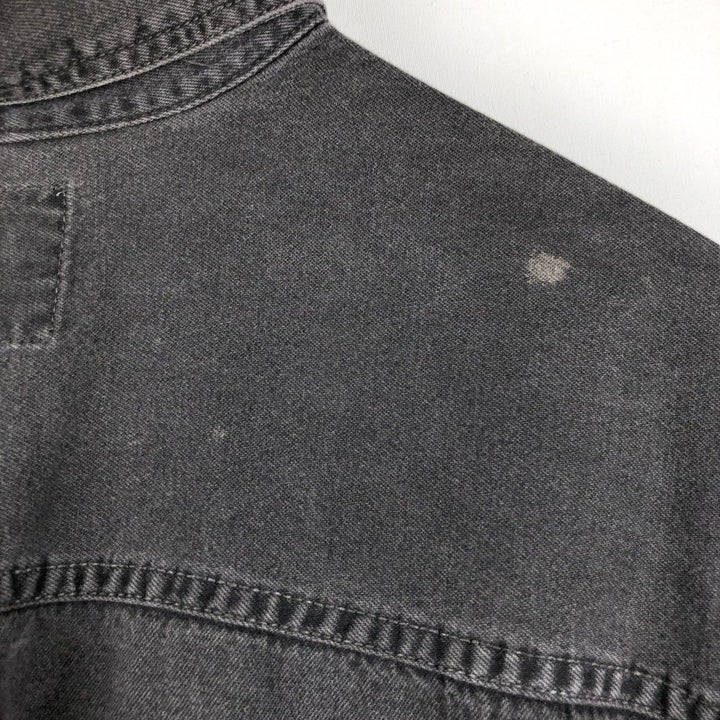 90'S Levi's RED TAB Long-Sleeve Black Denim Shirt, Men's Size L (approx.), Vintage cotton black type Vintage Second Hand