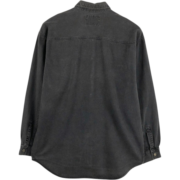 Levi's long-sleeved black denim shirt, size L, men's cotton black type Vintage Second Hand