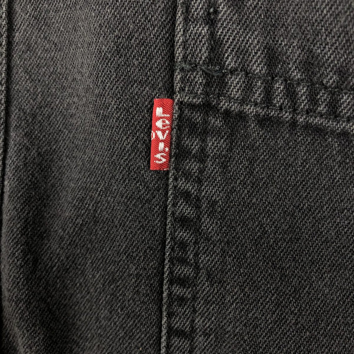 Levi's long-sleeved black denim shirt, size L, men's cotton black type Vintage Second Hand