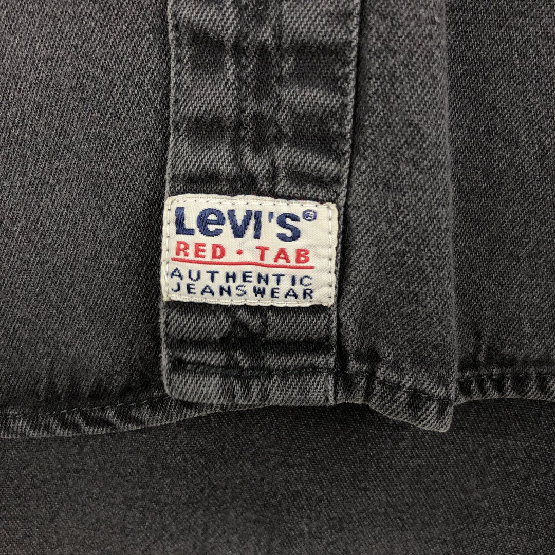Levi's long-sleeved black denim shirt, size L, men's cotton black type Vintage Second Hand