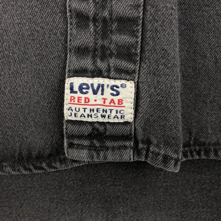 Levi's long-sleeved black denim shirt, size L, men's cotton black type Vintage Second Hand