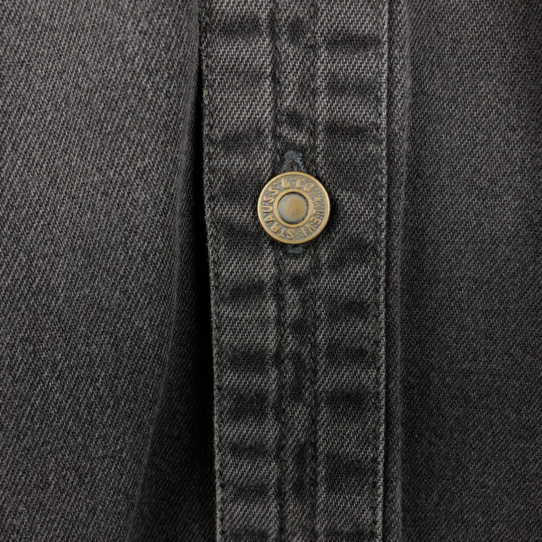 Levi's long-sleeved black denim shirt, size L, men's cotton black type Vintage Second Hand