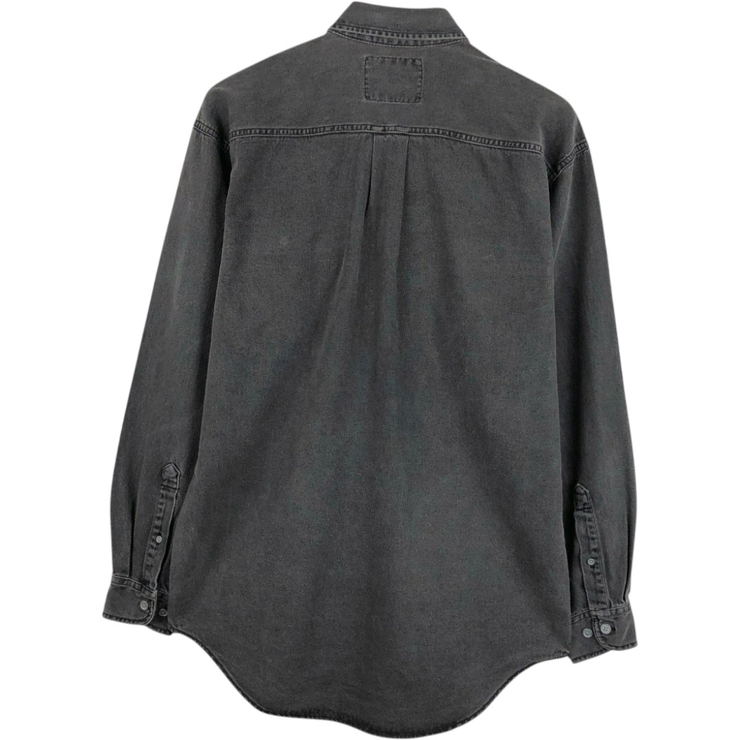 Levi's long-sleeved black denim shirt, men's size S (approx.) cotton black type Vintage Second Hand
