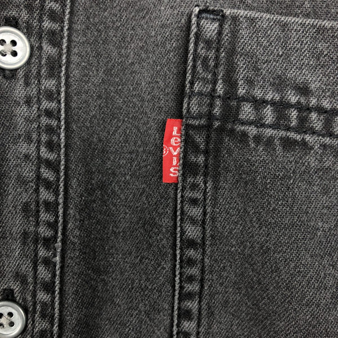Levi's long-sleeved black denim shirt, men's size S (approx.) cotton black type Vintage Second Hand