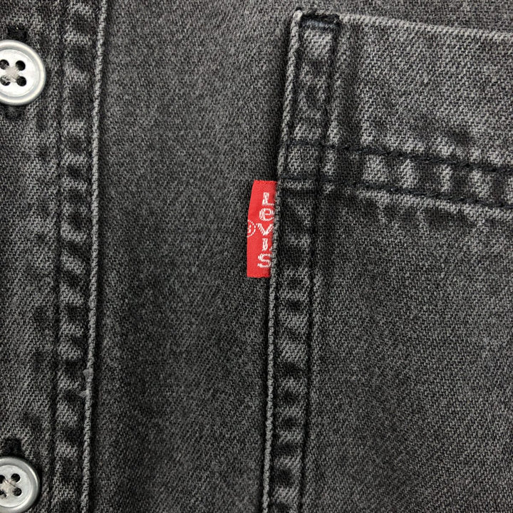 Levi's long-sleeved black denim shirt, men's size S (approx.) cotton black type Vintage Second Hand