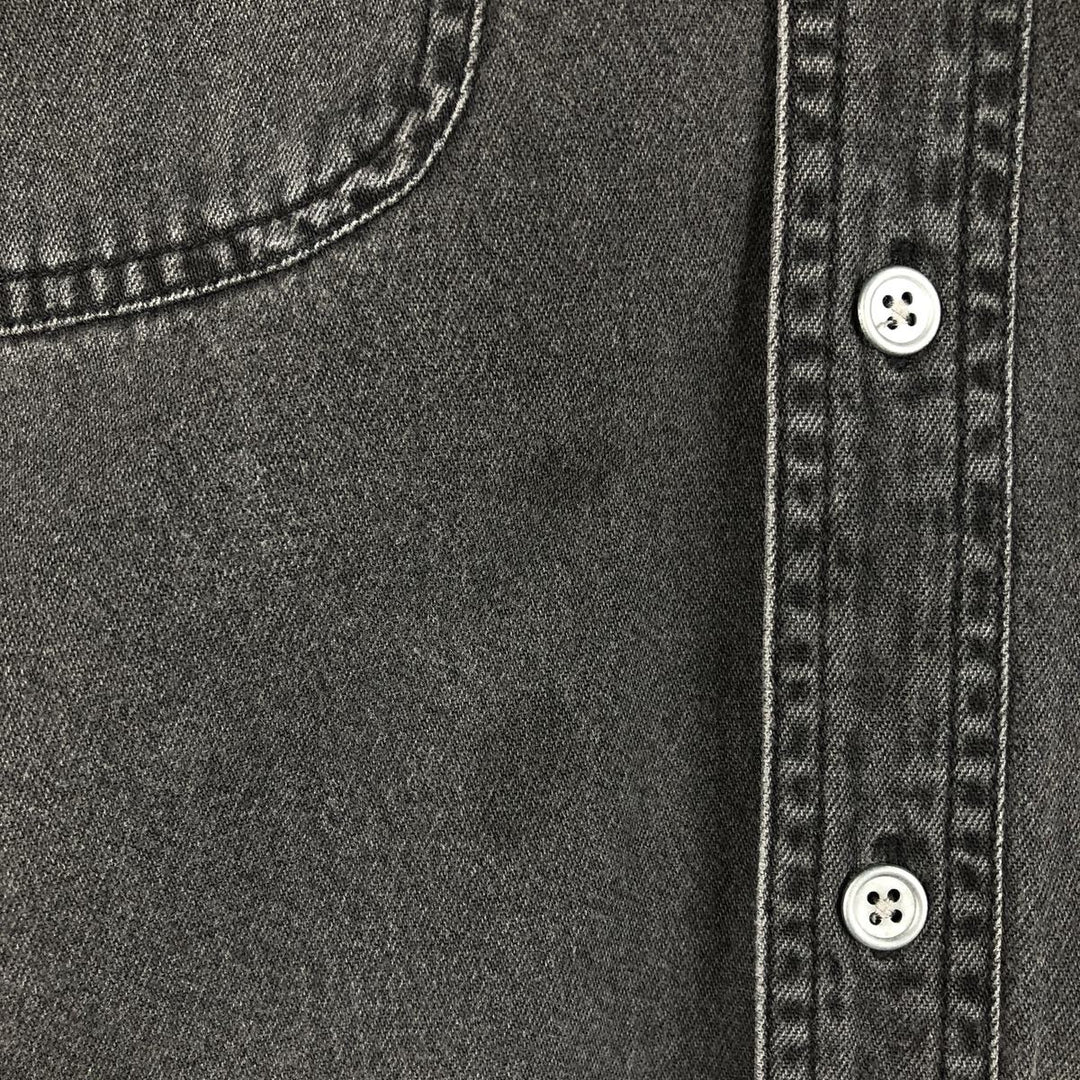 Levi's long-sleeved black denim shirt, men's size S (approx.) cotton black type Vintage Second Hand