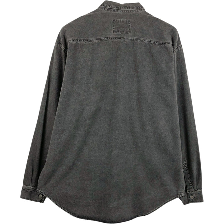 Levi's long-sleeved black denim shirt, made in the Philippines, men's size L equivalent. cotton black type Vintage Second Hand