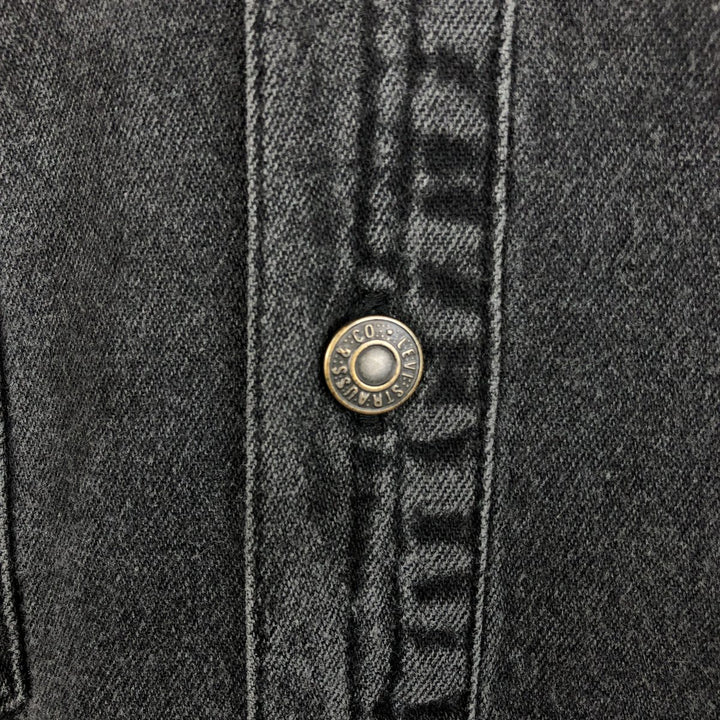 Levi's long-sleeved black denim shirt, made in the Philippines, men's size L equivalent. cotton black type Vintage Second Hand