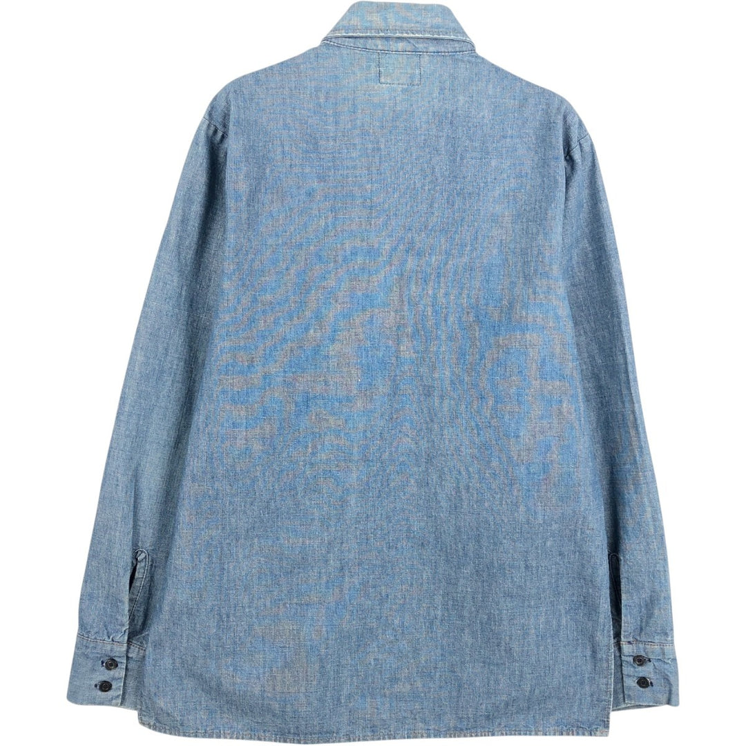 ~90'S Levi's Orange Tab Long-Sleeve Denim Shirt, Men's Size M (Equivalent), Vintage unclear blue type Vintage Second Hand
