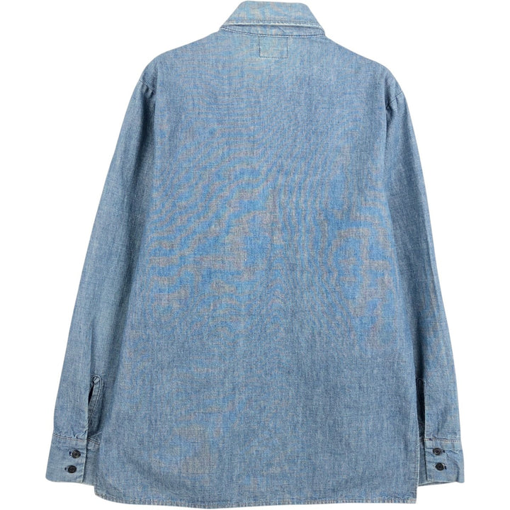 ~90'S Levi's Orange Tab Long-Sleeve Denim Shirt, Men's Size M (Equivalent), Vintage unclear blue type Vintage Second Hand