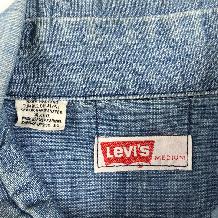 ~90'S Levi's Orange Tab Long-Sleeve Denim Shirt, Men's Size M (Equivalent), Vintage unclear blue type Vintage Second Hand