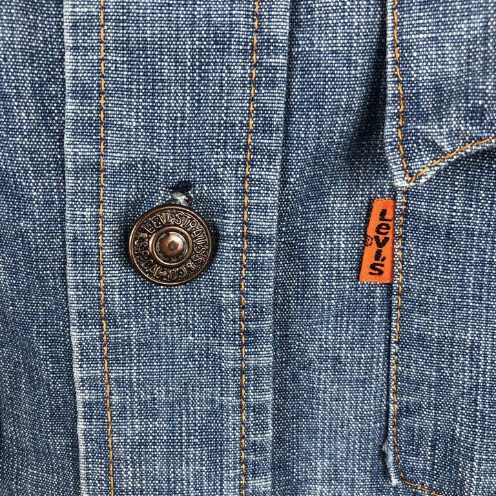 ~90'S Levi's Orange Tab Long-Sleeve Denim Shirt, Men's Size M (Equivalent), Vintage unclear blue type Vintage Second Hand